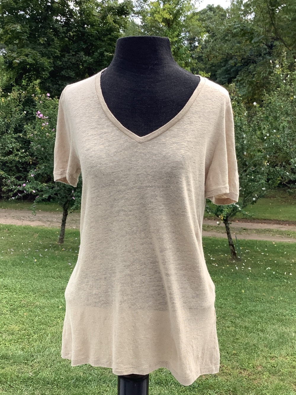 Gold Slub Knit T-Shirt